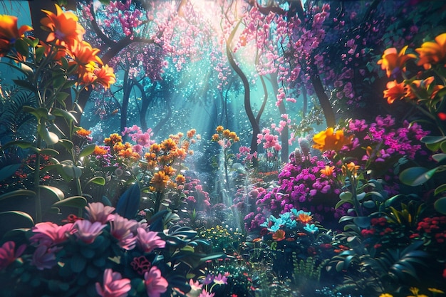 Immerse yourself in the wonder of a magical garden generative ai