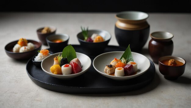 Photo immerse yourself in the world of kaiseki cuisine exquisite japanese delicacies