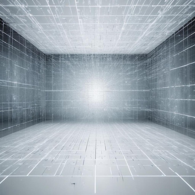 Immersive Experience A 3D Grid Room Design Creating a Captivating Spatial Illusion with Dynamic