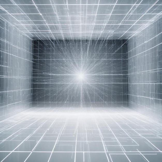 Immersive Experience A 3D Grid Room Design Creating a Captivating Spatial Illusion with Dynamic