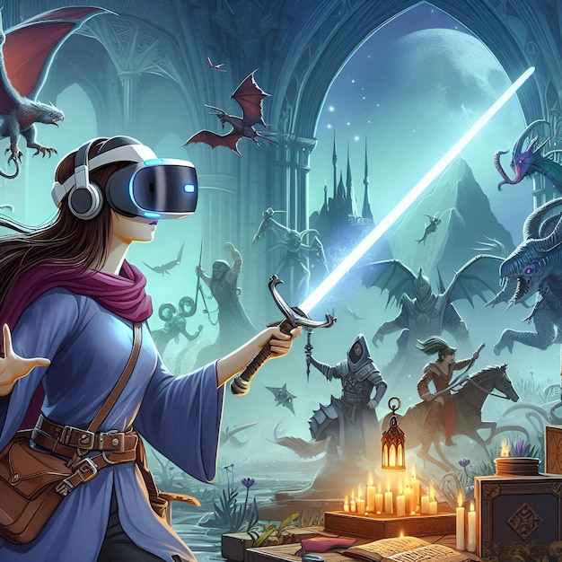 Immersive Fantasy VR Adventure with Spells Swords and Magical Creatures