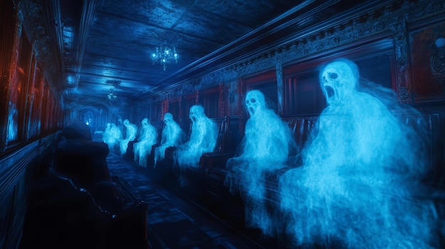 Photo immersive haunted house ride with 3d ghosts and spooky surprises