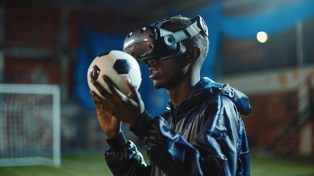 Immersive Virtual Reality Experience of Black Man in Football Match