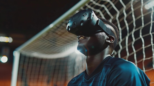 Immersive Virtual Reality Experience of Black Man in Football Match