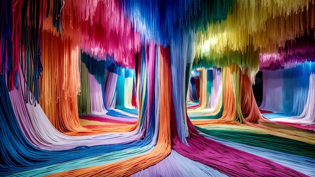 Immersive Yarn Art Beautiful Colorful Background Image