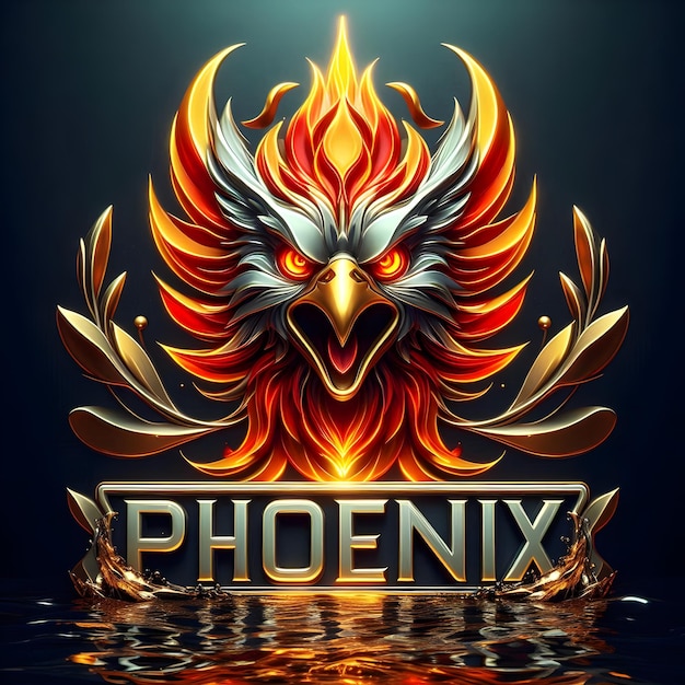 Photo immortal fire phoenix bird with indestructible armor and imposing appearance