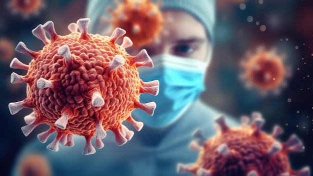 Immune response to the virus macro photo