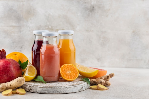 Immunity boosting foods and juice with citrus and ginger