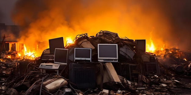 The Impact of Electronic Waste in Landfills on the Environment and Climate Change Concept Climate Change Environmental Impact Electronic Waste Landfill Pollution Sustainability