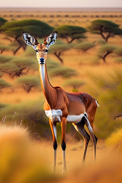 Impala antelope in the savannah Wildlife scene in nature