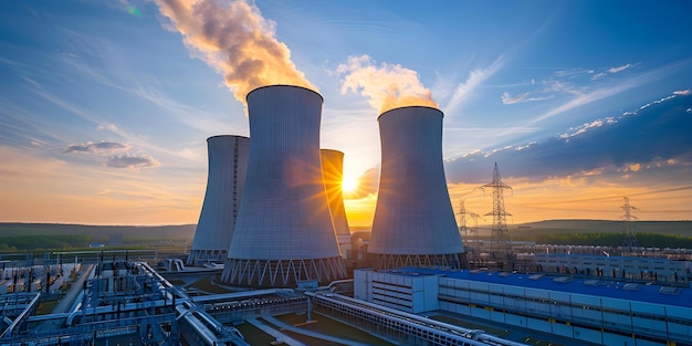 Photo importance of cooling towers in power plant operations and infrastructure concept cooling towers power plant efficiency heat dissipation water conservation equipment lifespan