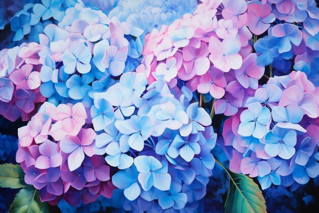 Impressionist Hydrangea Painting Generative AI