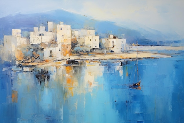 An Impressionist Travel Quaint Coastal Town in the Mediterranean