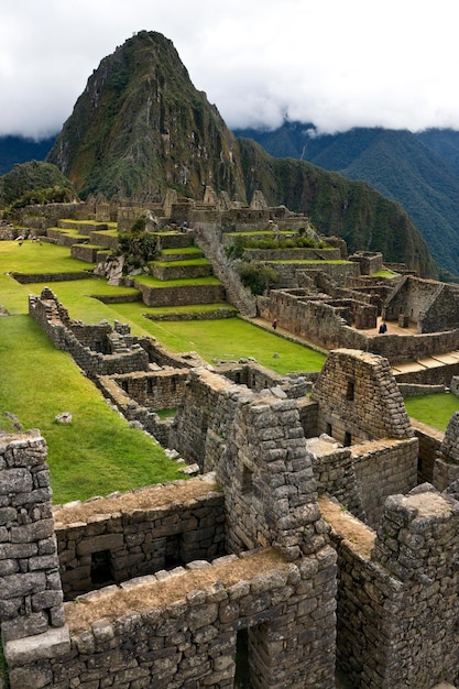 The Inca ruins of Machu Picchu in Peru in South America