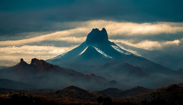 Incahuasi mountain field cloudy sky painting