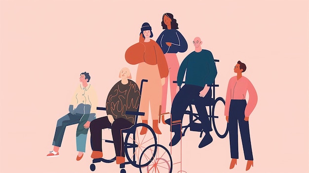 Inclusive group of people illustration