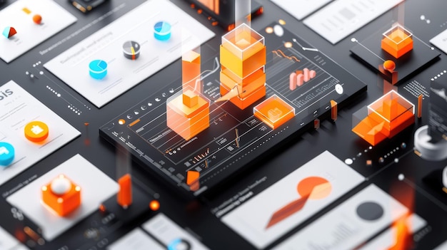 Photo incorporate dynamic 3d elements into the homepage design to seamlessly integrate with power bi reports elevating the visual appeal ai generated