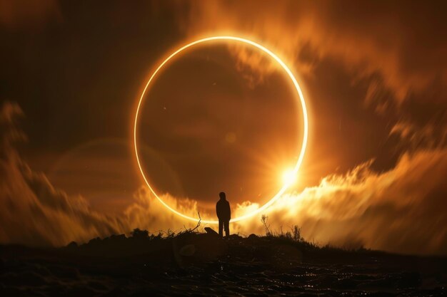 Photo incredible capture of the solar eclipse a celestial spectacle to behold