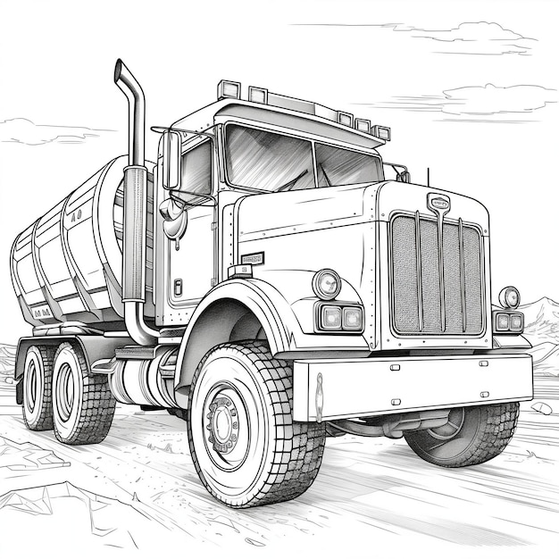 Incredible Coloring Pages of Construction Dump Trucks Generative AI