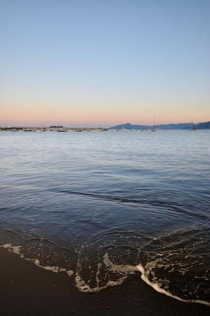 incredible colors and lights for a romantic sunset over the sea in Liguria