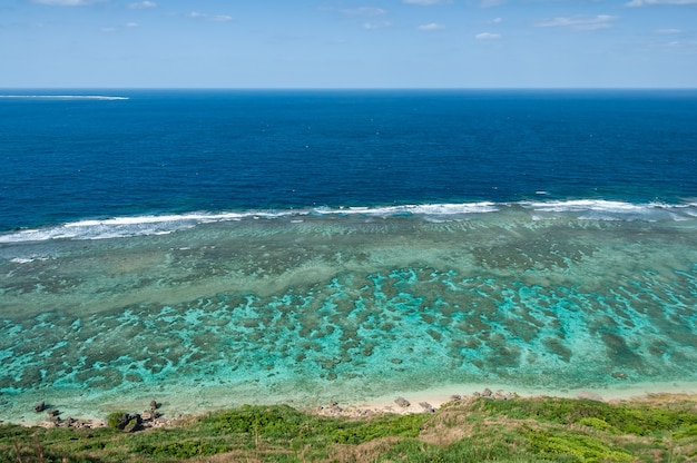 Incredible emerald green sea full of coral reefs