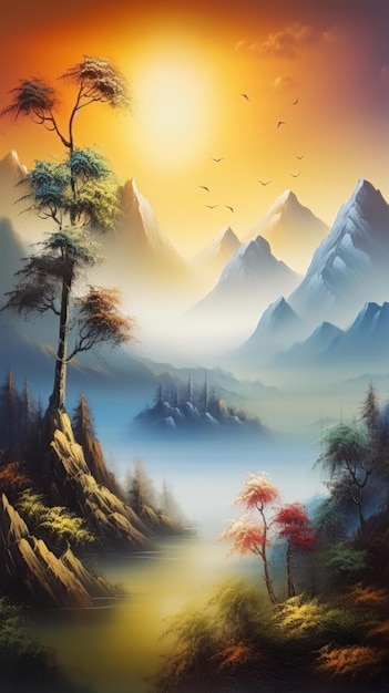 Incredible Landscape in Airbrush Art Technique