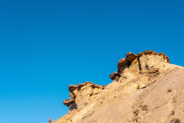 Incredible landscape at the Travertino waterfall and Rambla de Otero in the Tabernas desert, AlmerÃÂÃÂ­a province, Andalusia