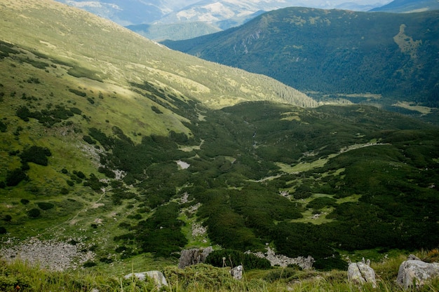 Incredible view of the mountain range. Mountain landscape