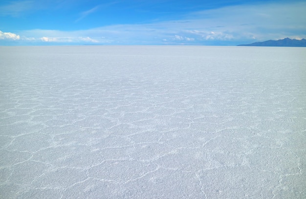 Incredible View of Salar de Uyuni Salts Flat UNESCO World Heritage Site in Bolivia South America