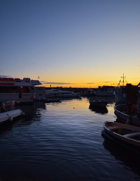 incredible view of the small port of Camogli at sunset