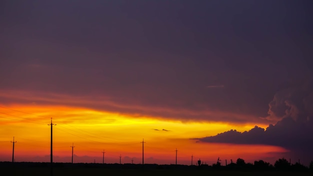 Incredibly fabulous, picturesque sunset with stunning sky