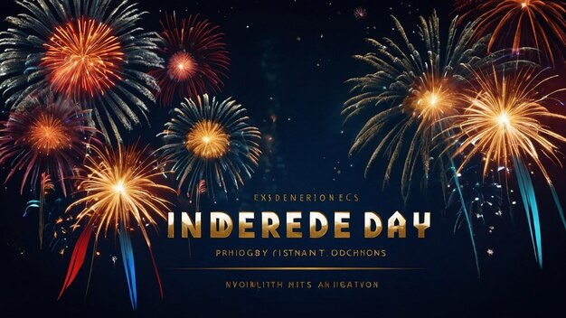 Independence Day Invitation Banner Design and Fireworks Celebrations