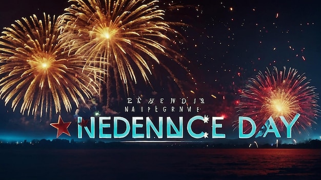 Independence Day Invitation Banner Design and Fireworks Celebrations