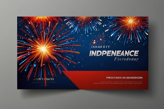 Independence Day Invitation Banner Design and Fireworks Celebrations