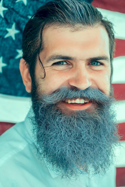 Independence day man with flag