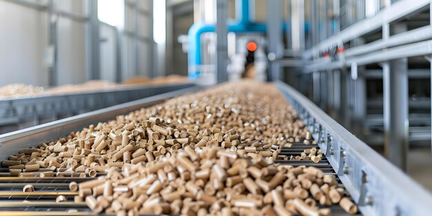 InDepth Look at Wood Pellet Conveyor System in Industrial Environment Concept Wood Pellet Conveyor Systems Industrial Automation Material Handling Equipment Energy Production Biomass Industry