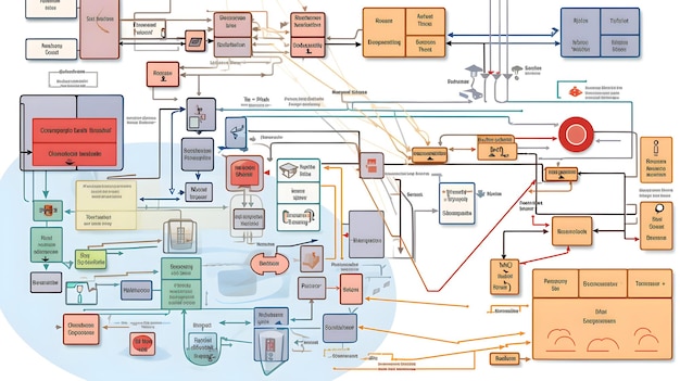 Photo indepth overview of software system flowchart diagram in computer science