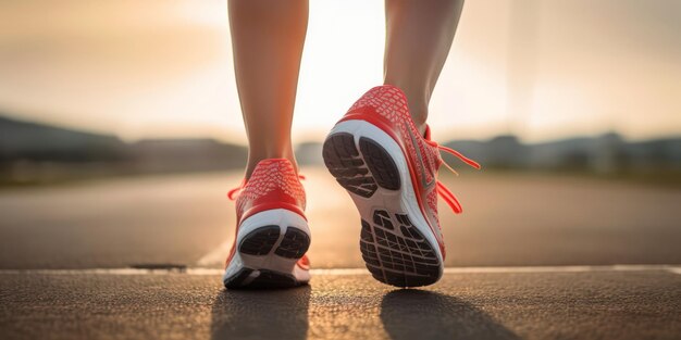 Indepth shot of individual running shoes