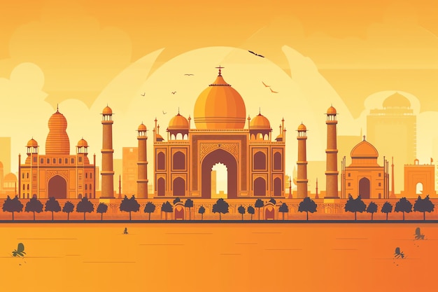 india building indian illustration background