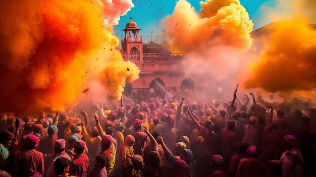 India Experience the vibrant colors of Holi the Festival of Colors by taking part in a community