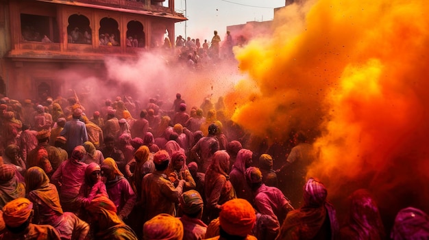 India Experience the vibrant colors of Holi the Festival of Colors by taking part in a community