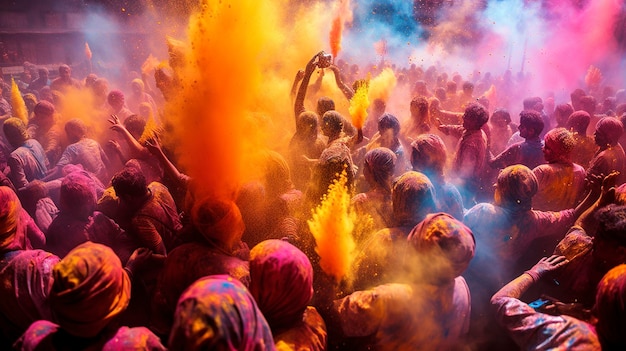 India Experience the vibrant colors of Holi the Festival of Colors by taking part in a community