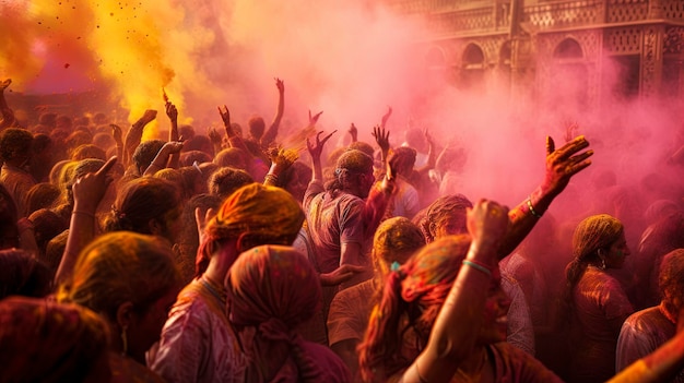 India Experience the vibrant colors of Holi the Festival of Colors by taking part in a community