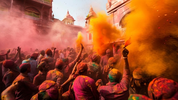 India Experience the vibrant colors of Holi the Festival of Colors by taking part in a community