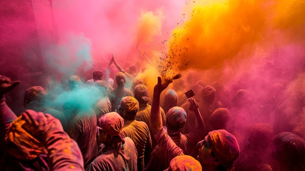 India Experience the vibrant colors of Holi the Festival of Colors by taking part in a community