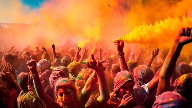 India Experience the vibrant colors of Holi the Festival of Colors by taking part in a community