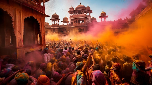 India Experience the vibrant colors of Holi the Festival of Colors by taking part in a community