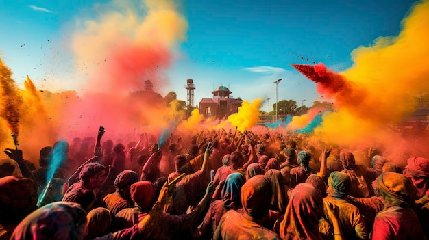 India Experience the vibrant colors of Holi the Festival of Colors by taking part in a community