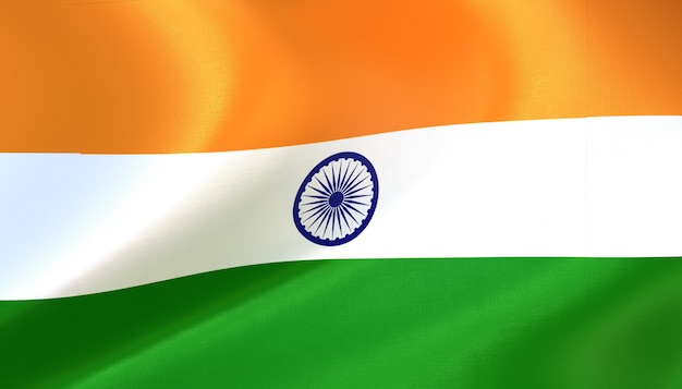 India flag render with texture