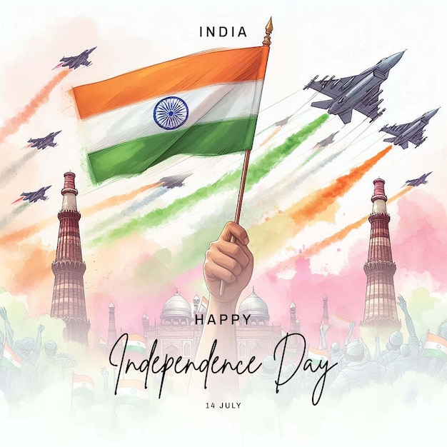 India Happy Independence Day Social Media Post and banner design template